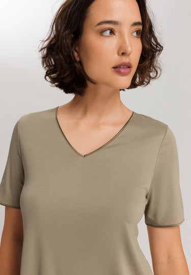 Cotton Silk V-Neck Cotton Nightgown | Silver Sage 74814-2651